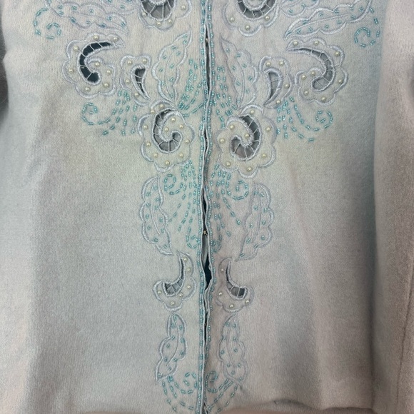 Vintage Barbara Lee Passport Collection Lambswool Hand Decorated Cardigan - Picture 5 of 16